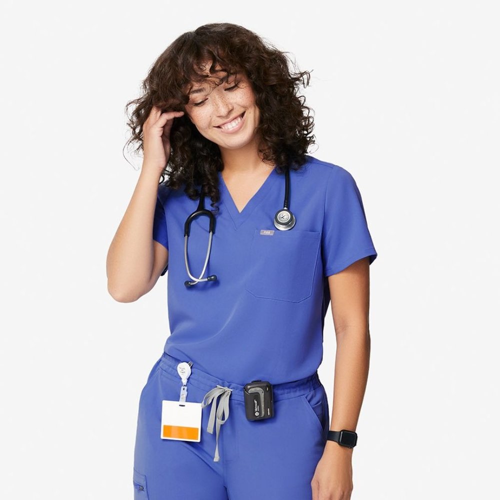 NWOT figs Denim Catarina™  Scrub Top